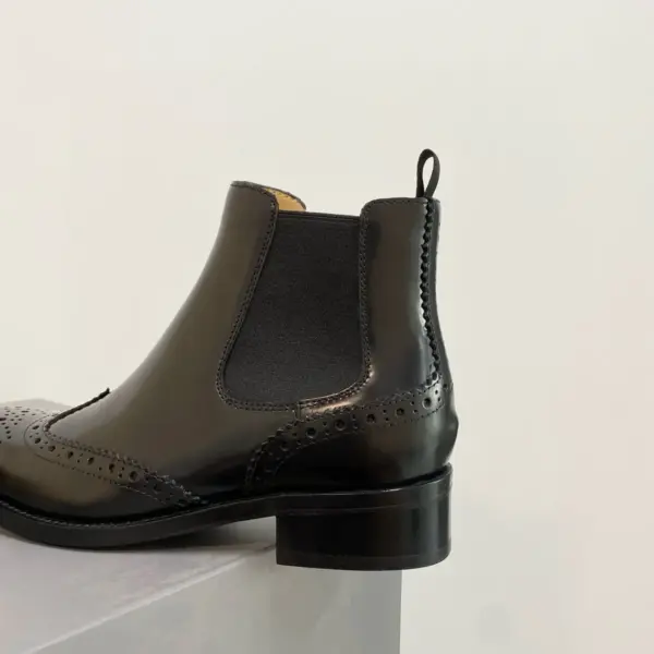 Classic black leather boots, view 1
