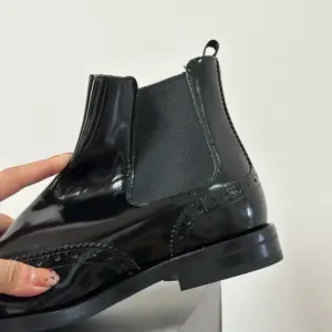 Classic black leather boots, view 5