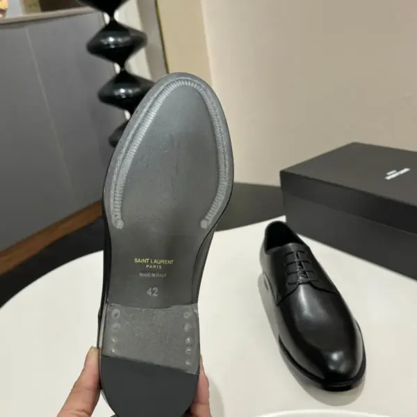 Formal black leather derby shoes, view 1