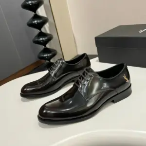 Patent leather derby shoes, view 3