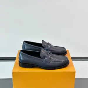 Grey leather loafers, view 2