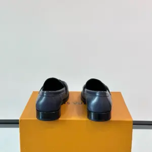 Grey leather loafers, view 4