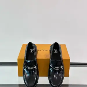 Grey leather loafers, view 5