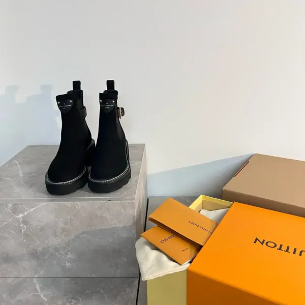 Grey suede boots, view 1
