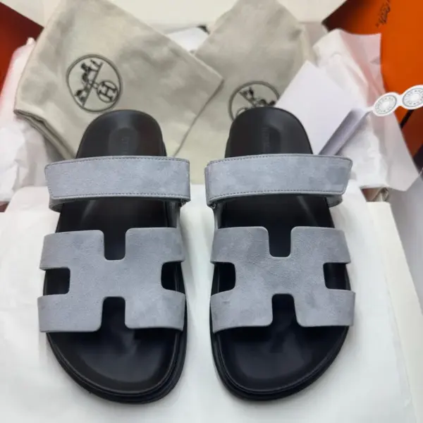 Grey suede sandals, view 1