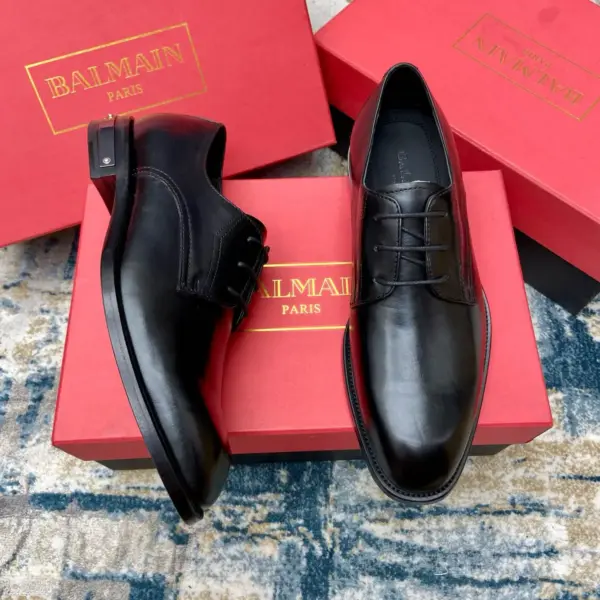 Men s Black Leather derby shoes, view 1