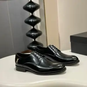 Men s Black Leather loafers, view 5