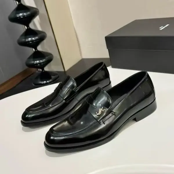 Men s Black Patent leather loafers, view 1