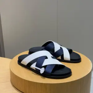 Mens black leather sandals, view 3