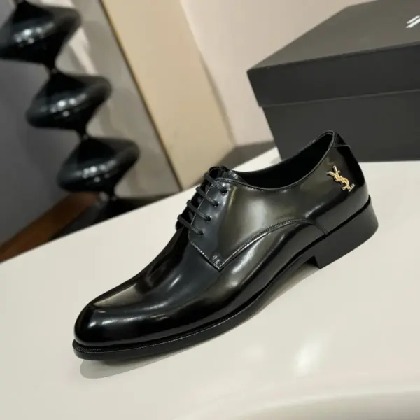 Patent leather derby shoes, view 1