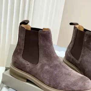 Mens brown leather boots, view 5