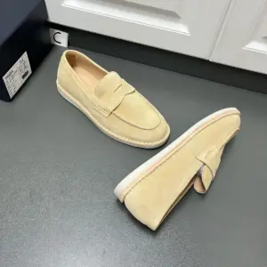 Mens brown suede loafers, view 4