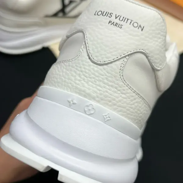 Mens white leather sneakers, view 1