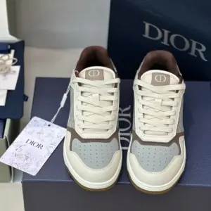 Perforated white leather sneakers, view 3