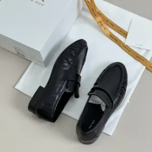 Pointed burgundy leather loafers, view 2