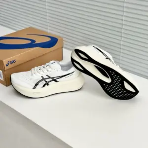 Retro black knit sneakers, view 3