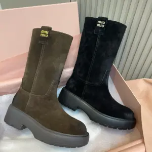 Retro black leather boots, view 2