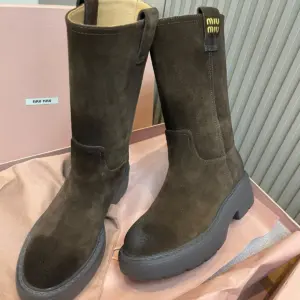 Retro black leather boots, view 5