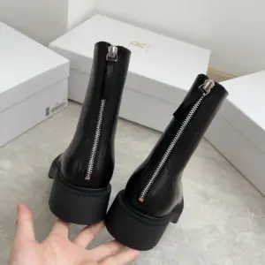 Retro black leather flats, view 3