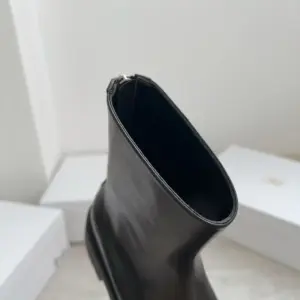 Retro black leather flats, view 4
