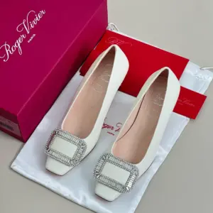 Silver patent leather heels, view 2