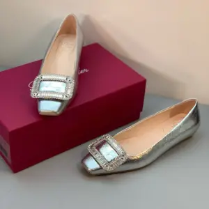 Square toe white leather flats, view 5