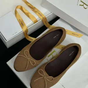 Tan suede flats, view 2