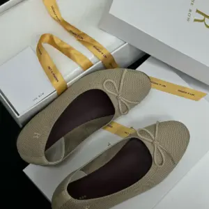 Tan suede flats, view 3