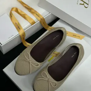 Tan suede flats, view 4
