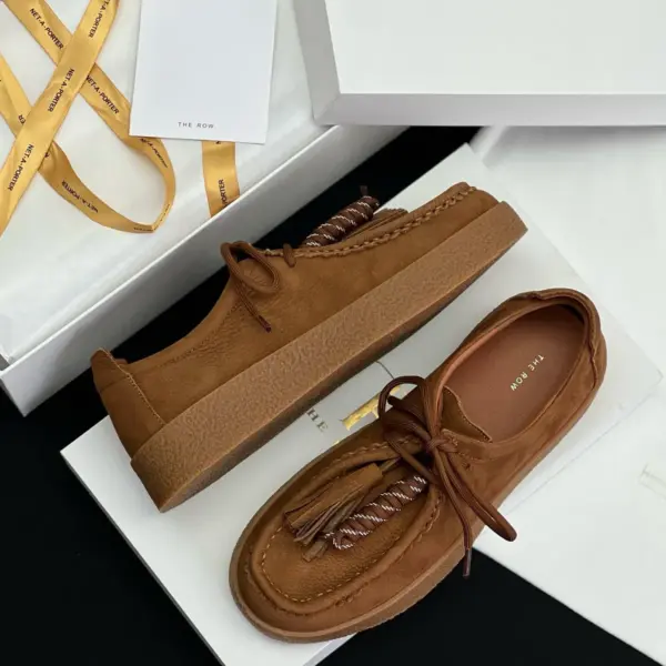 Tan suede loafers, view 1