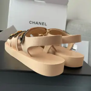 Velcro brown leather sandals, view 4