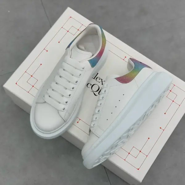 White leather sneakers, view 1