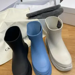 Womens black leather boots, view 3