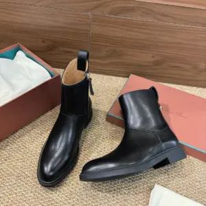 Womens brown leather boots, view 4
